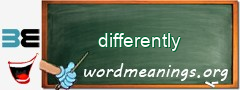 WordMeaning blackboard for differently